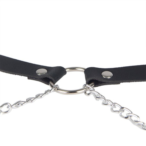 SUBBLIME - HARNAIS CEINTURE CUIR NOIR TAILLE UNIQUE SUBBLIME FETISH
