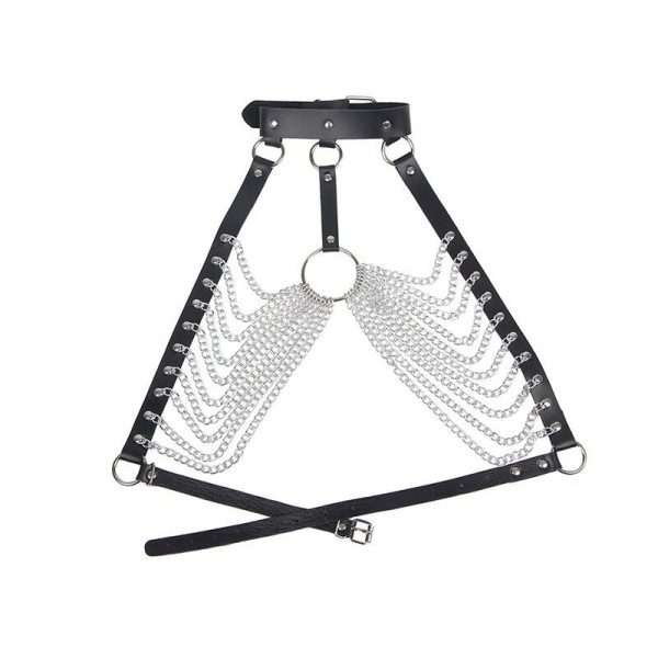 SUBBLIME - HARNAIS POITRINE AVEC GRANDES CHAÎNE S ANNEAUX TAILLE UNIQUE SUBBLIME FETISH