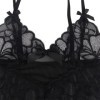 SUBBLIME - BABYDOLL BRETELLES RÉGLABLES ET DENTELLE TRANSPARENTE IMPRIMÉ FLORAL NOIR S/M SUBBLIME BABYDOLLS