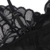 SUBBLIME - BABYDOLL BRETELLES RÉGLABLES ET DENTELLE TRANSPARENTE IMPRIMÉ FLORAL NOIR S/M SUBBLIME BABYDOLLS