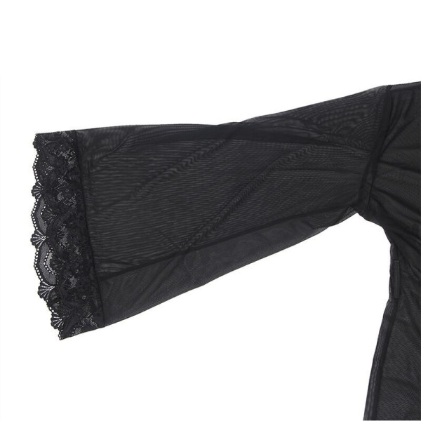 SUBBLIME - ROBE EN TISSU TRANSPARENT AVEC DÉTAIL DENTELLE NOIR L/XL SUBBLIME BABYDOLLS