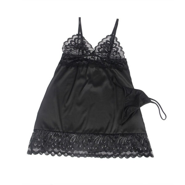 SUBBLIME - BABYDOLL AVEC POITRINE IMPRIMÉ FLEURI NOIR S/M SUBBLIME BABYDOLLS