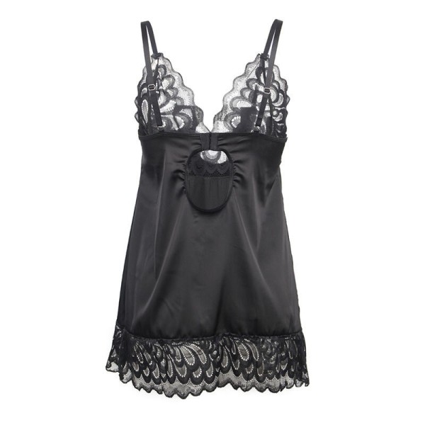 SUBBLIME - BABYDOLL AVEC POITRINE IMPRIMÉ FLEURI NOIR S/M SUBBLIME BABYDOLLS