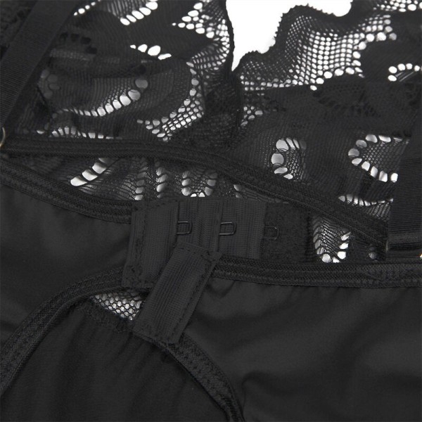 SUBBLIME - BABYDOLL AVEC POITRINE IMPRIMÉ FLEURI NOIR L/XL SUBBLIME BABYDOLLS