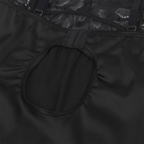 SUBBLIME - BABYDOLL AVEC POITRINE IMPRIMÉ FLEURI NOIR L/XL SUBBLIME BABYDOLLS