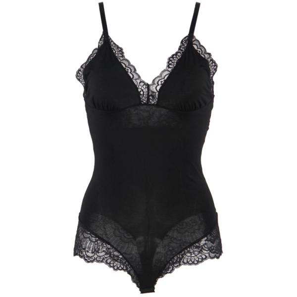 SUBBLIME - TEDDY DÉTAIL DENTELLE FLORALE NOIR L/XL SUBBLIME BODIES