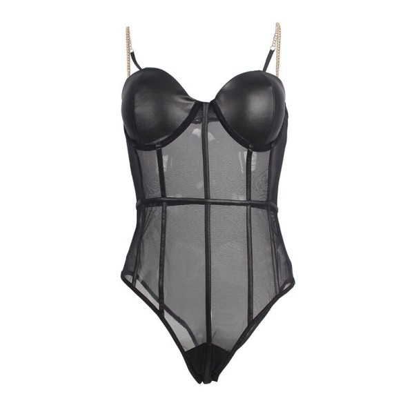 SUBBLIME - BODY NOIR BRETELLES CHAÎNE S/M SUBBLIME BODIES - Bodys