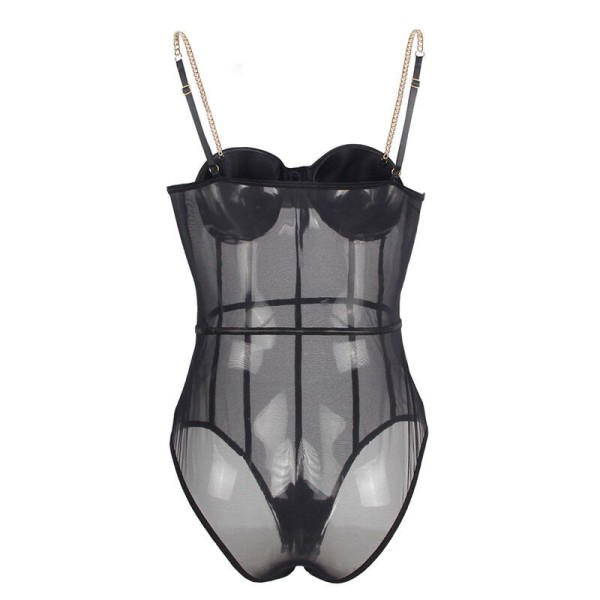 SUBBLIME - BODY NOIR BRETELLES CHAÎNE S/M SUBBLIME BODIES - Bodys