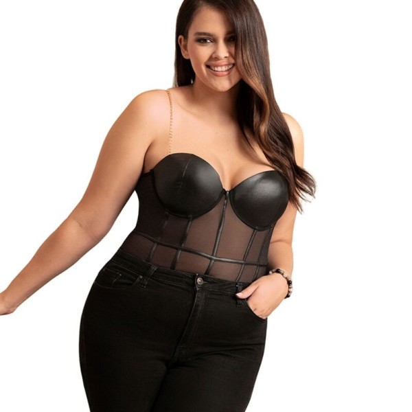 SUBBLIME - BODY NOIR BRETELLES CHAÎNE L/XL SUBBLIME BODIES - Bodys