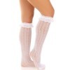 LEG AVENUE - CHAUSSETTES HAUTES À VOLANTS BLANCS LEG AVENUE HOSIERY