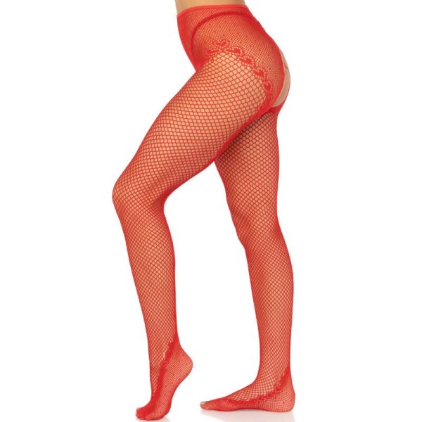 LEG AVENUE - BAS RÉSILLE SANS CROCHLES ROUGE LEG AVENUE HOSIERY