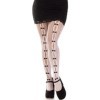LEG AVENUE - BAS AVEC OUVERTURES COEUR & NOEUDS BLANCS LEG AVENUE HOSIERY