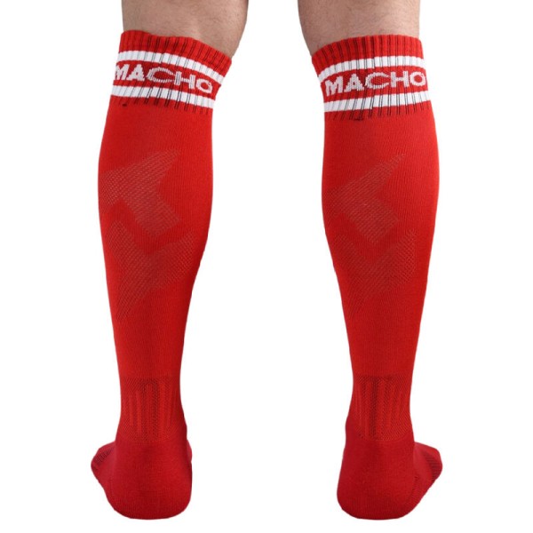 Macho - Chaussettes Longues Taille Unique Rouge