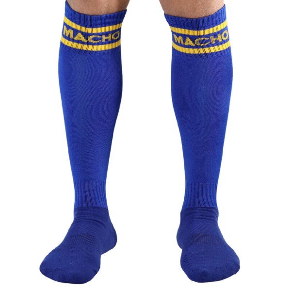 Macho - Chaussettes Longues Taille Unique Bleu