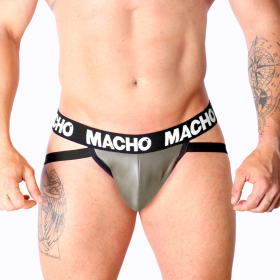 Macho - Mx27gr Jock Cuir Gris Beige M – Jockstraps