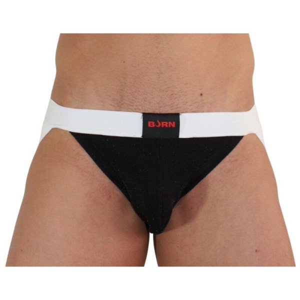 Burn - 004 Jock Shiny Negro / Blanco L – Suspensorio