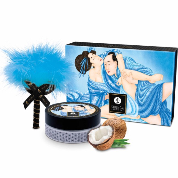 Shunga - KIT DE Poudre DE Massage Comestible À LA Noix DE Coco