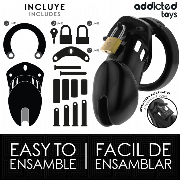 ADDICTED TOYS LOCKED - CAGE À PÉNIS OBSIDIAN HOLD TAILLE M ADDICTED TOYS LOCKED