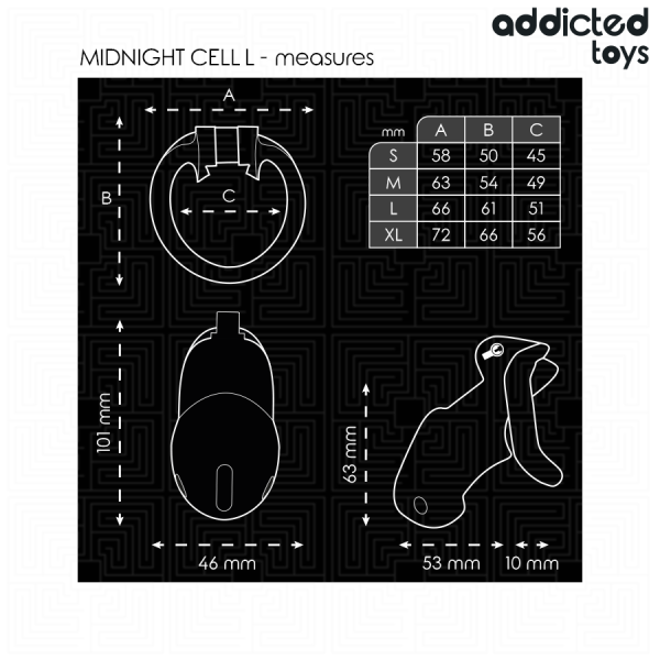 ADDICTED TOYS LOCKED - JAULA PARA PENE MINDNIGHT CELL TALLA L ADD