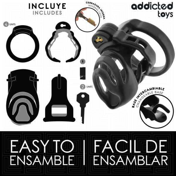 ADDICTED TOYS LOCKED - JAULA PARA PENE CERRADURA ETERNA DE 9 CM A