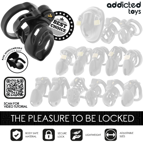 ADDICTED TOYS LOCKED - CAGE À PÉNIS À VERROUILLAGE ÉTERNEL 9 CM ADDICTED TOYS LOCKED