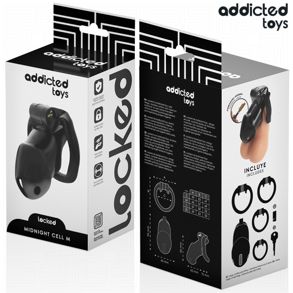 ADDICTED TOYS LOCKED - CAGE À PÉNIS MINDNIGHT CELL 4.2 CM TAILLE M ADDICTED TOYS LOCKED