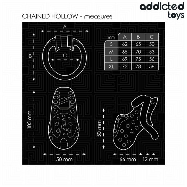 BRINQUEDOS VICIADOS BLOQUEADOS - PÊNIS OCO ACORRENTADO 10,5 CM BRINQUEDOS VICIADOS BLOQUEADOS