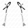 KINK - PINZAS PARA PEZONES COLGANTE CAMPANA DE PLATA 6 CM AGARRE 