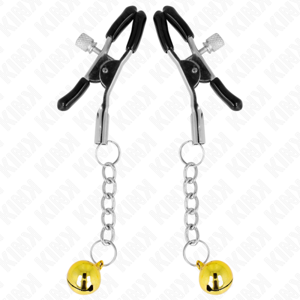 KINK - PINCES À METON PENDENTIF JINGLE BELL OR 6 CM KINK NIPPLE GRIP