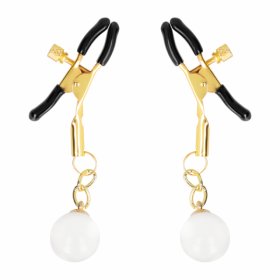 KINK - CLIPS DE METON CUENTAS DE VIDRIO ORO 6 CM AGARRE PARA PEZO