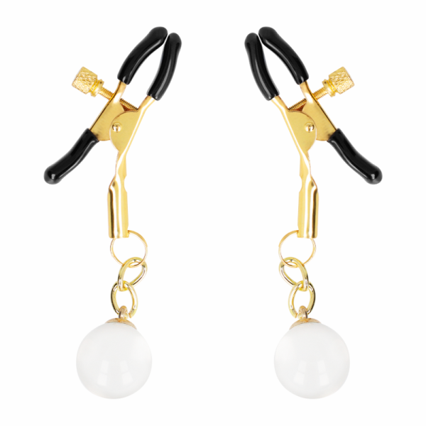 KINK - CLIPS DE METON CUENTAS DE VIDRIO ORO 6 CM AGARRE PARA PEZO