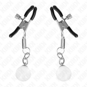 KINK - CLIPS DE METON CON CUENTAS DE VIDRIO PLATA 6 CM AGARRE PAR