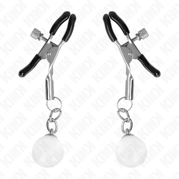 KINK - PINCES À METON BILLES DE VERRE ARGENT 6 CM KINK NIPPLE GRIP
