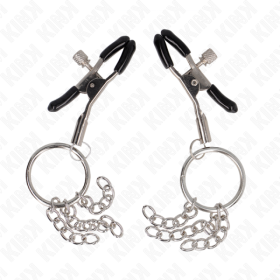 KINK - PINCE A METON O RING ET PETITE CHAINE ARGENT 6 CM KINK NIPPLE GRIP