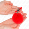 KINK - PINCE A METON BOULE FAUSSE FOURRURE ROUGE 6 CM KINK NIPPLE GRIP