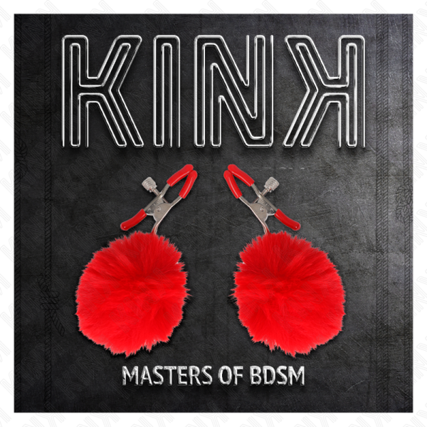 KINK - PINCE A METON BOULE FAUSSE FOURRURE ROUGE 6 CM KINK NIPPLE GRIP