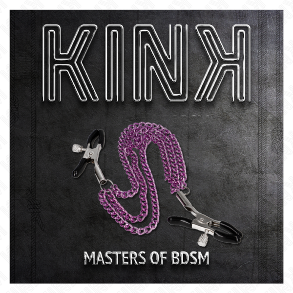 KINK - PINCES À METELIER AVEC 3 CHAÎNES VIOLET 20/23/28 CM KINK NIPPLE GRIP
