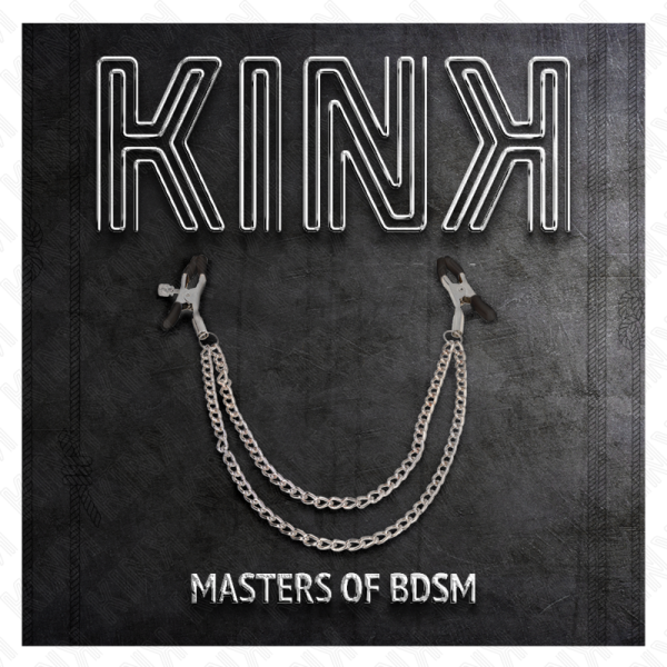 KINK - PINCES À TETEAUX AVEC 2 CHAÎNES ÉPAISSES ARGENT 20/23 CM KINK NIPPLE GRIP