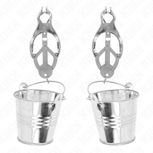 KINK - PINCES À SEINS TRÈFLE JAPONAIS AVEC SEAU ARGENT KINK NIPPLE GRIP