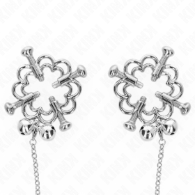 KINK - PINZAS PARA PEZONES DE FLOR DE METAL CON AGARRE PARA PEZON