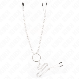 KINK - CLIPES TRIPLOS DE NIPPLE E CLITO COM CORRENTE MODELO 1 KINK NIPPLE GRIP