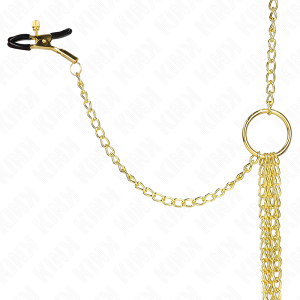 KINK - 4 PINCES À TAMELON ET CLITO RÉGLABLES OR KINK NIPPLE GRIP