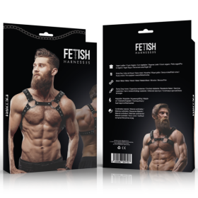 FETISH SUBMISSIVE ATTITUDE - HARNAIS DE POITRINE EN ÉCO-CUIR POUR HOMMES AVEC CLOUS FETISH SUBMISSIVE ATTITUDE