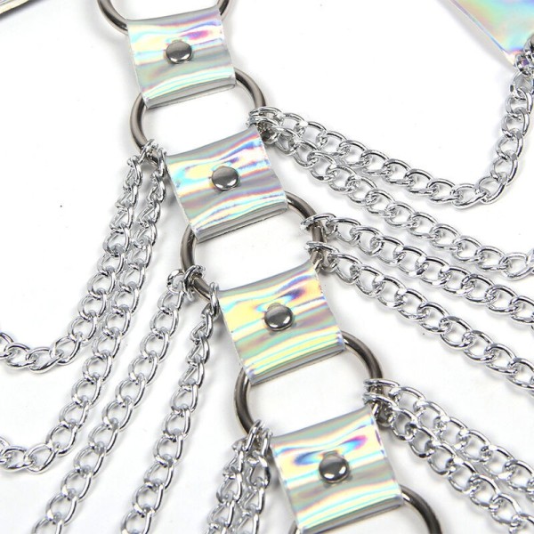 SUBBLIME - 953737 HARNAIS DE POITRINE AVEC ANNEAUX ET CHAÎNES ARGENT TAILLE UNIQUE SUBBLIME FETISH