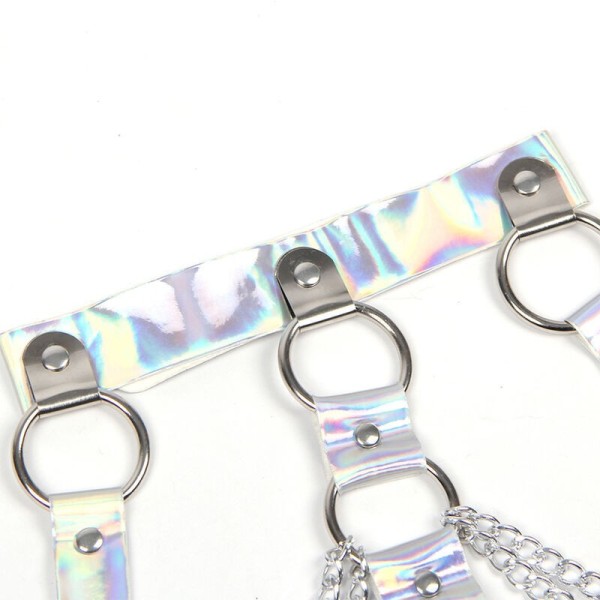 SUBBLIME - 953737 HARNAIS DE POITRINE AVEC ANNEAUX ET CHAÎNES ARGENT TAILLE UNIQUE SUBBLIME FETISH