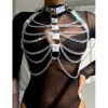 SUBBLIME - 953737 HARNAIS DE POITRINE AVEC ANNEAUX ET CHAÎNES ARGENT TAILLE UNIQUE SUBBLIME FETISH