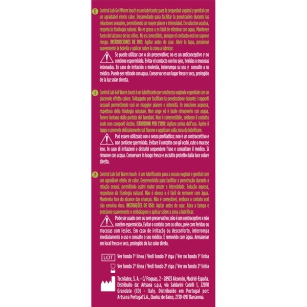 Control - GEL Lubrifiant Effet Chaleur LUB 75 ML