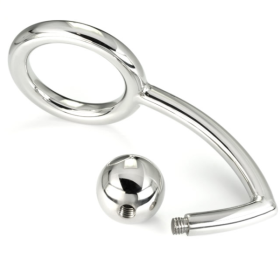 METAL HARD - ANILLO PARA EL PENE CON GANCHO ANAL INTRUSO 45MM MET