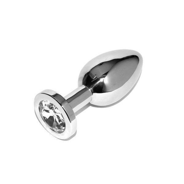 METAL HARD - PLUG ANAL DIAMANT TRANSPARENT PETIT 5,71CM METAL HARD