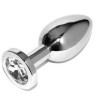 METAL HARD - PLUG ANAL DIAMANT TRANSPARENT PETIT 5,71CM METAL HARD